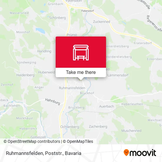 Карта Ruhmannsfelden, Poststr.