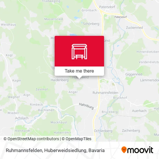 Карта Ruhmannsfelden, Huberweidsiedlung