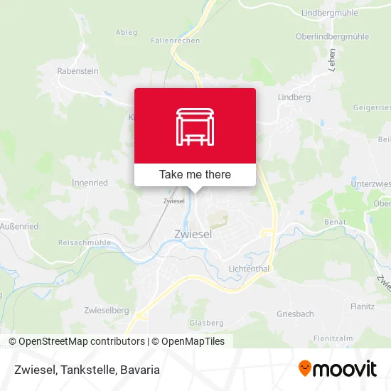 Карта Zwiesel, Tankstelle