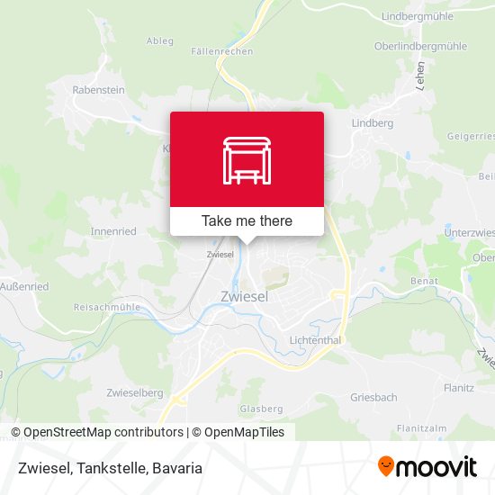 Карта Zwiesel, Tankstelle