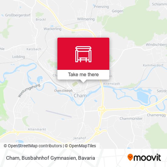 Cham, Busbahnhof Gymnasien map