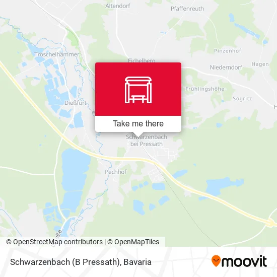 Карта Schwarzenbach (B Pressath)