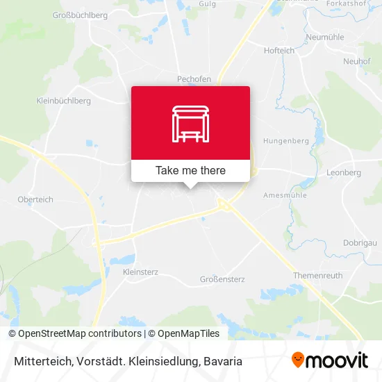 Карта Mitterteich, Vorstädt. Kleinsiedlung