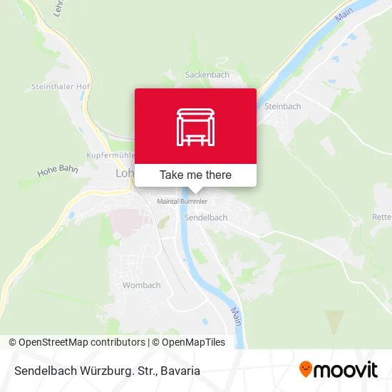 Карта Sendelbach Würzburg. Str.
