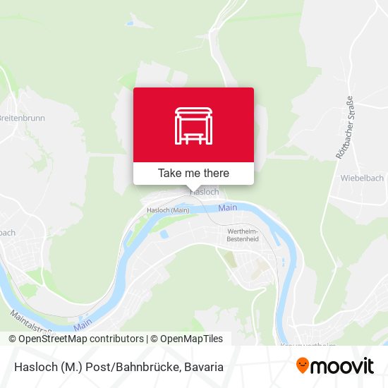 Hasloch (M.) Post/Bahnbrücke map