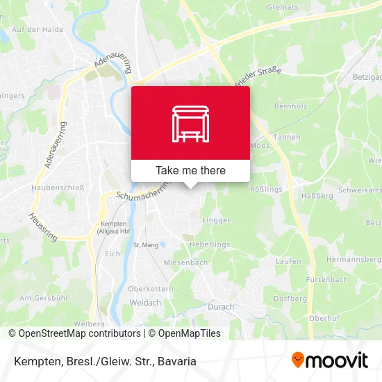 Карта Kempten, Bresl./Gleiw. Str.