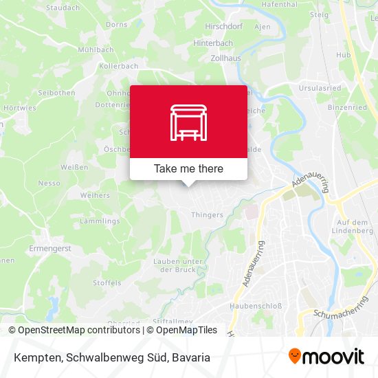 Kempten, Schwalbenweg Süd map
