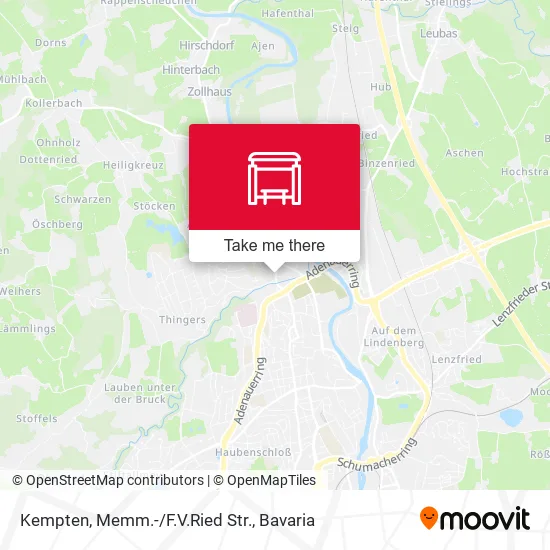 Карта Kempten, Memm.-/F.V.Ried Str.