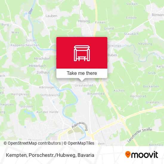 Карта Kempten, Porschestr./Hubweg