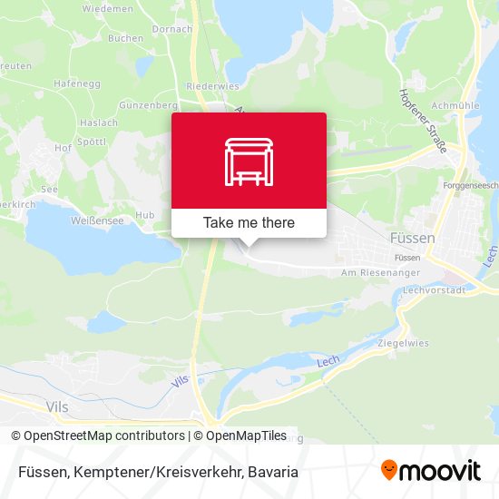 Füssen, Kemptener/Kreisverkehr map