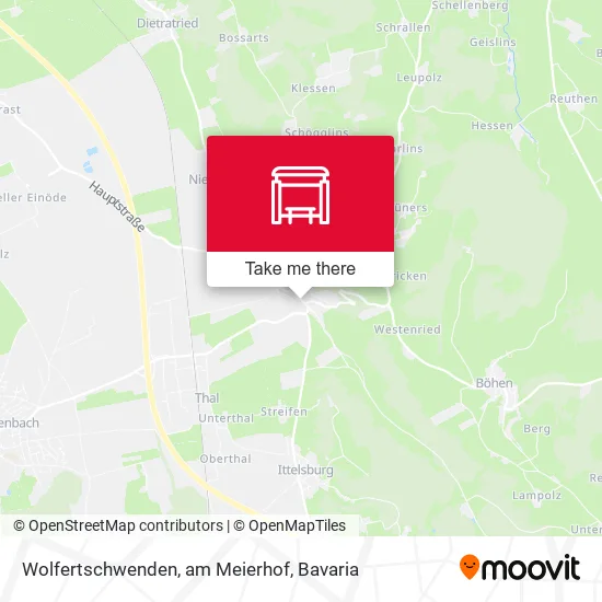Карта Wolfertschwenden, am Meierhof