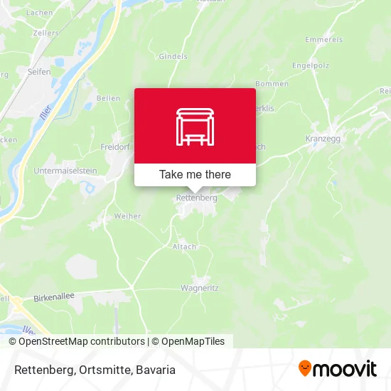 Карта Rettenberg, Ortsmitte