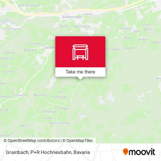 Grainbach, P+R Hochriesbahn map