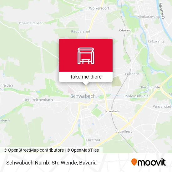 Карта Schwabach Nürnb. Str. Wende
