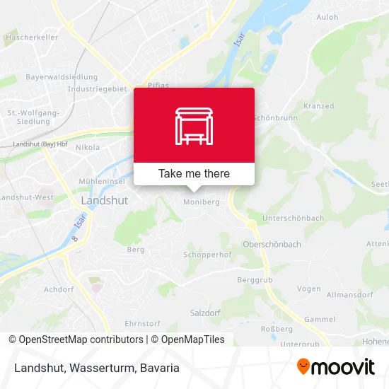 Landshut, Wasserturm map