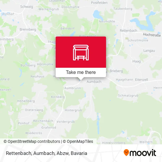 Карта Rettenbach, Aumbach, Abzw