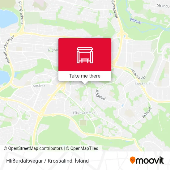 Hlíðardalsvegur / Krossalind map