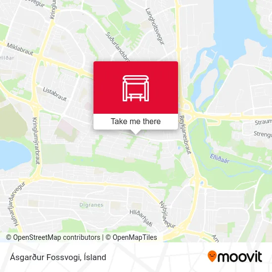 Ásgarður Fossvogi map