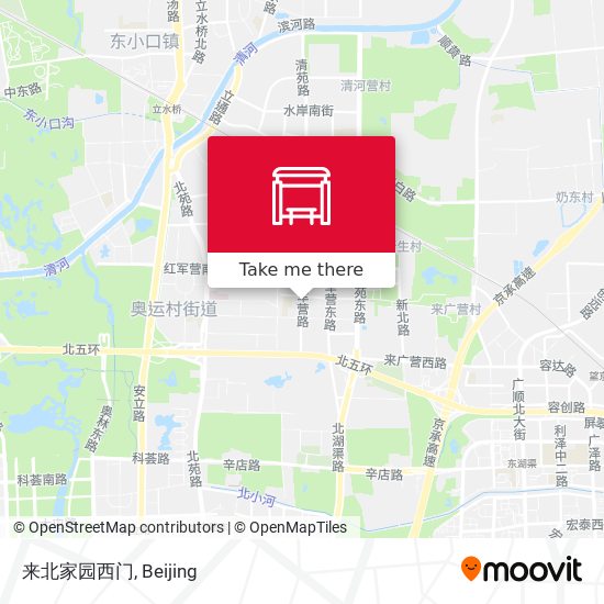 来北家园西门 map
