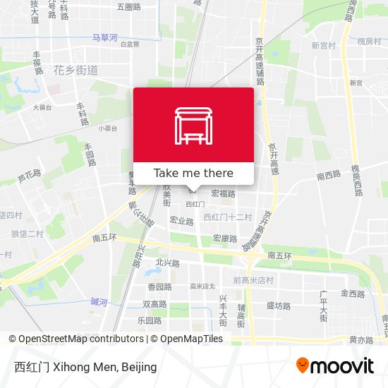 西红门 Xihong Men map