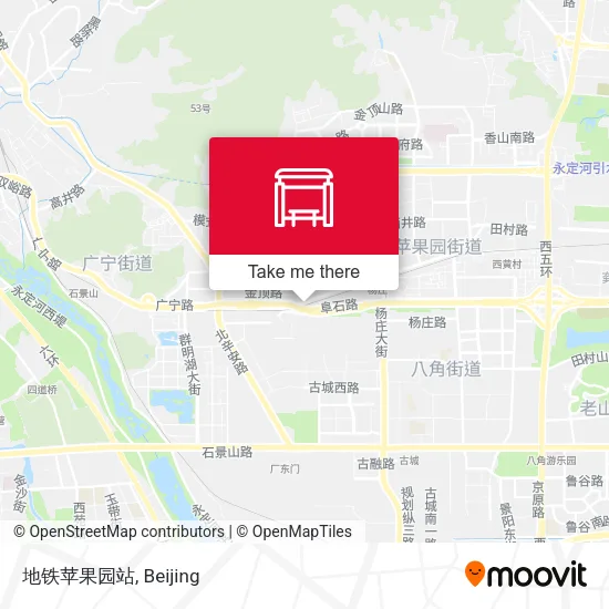 地铁苹果园站 map