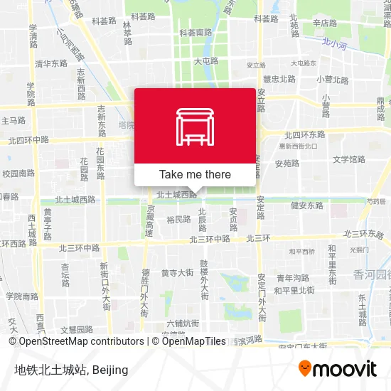 地铁北土城站 map
