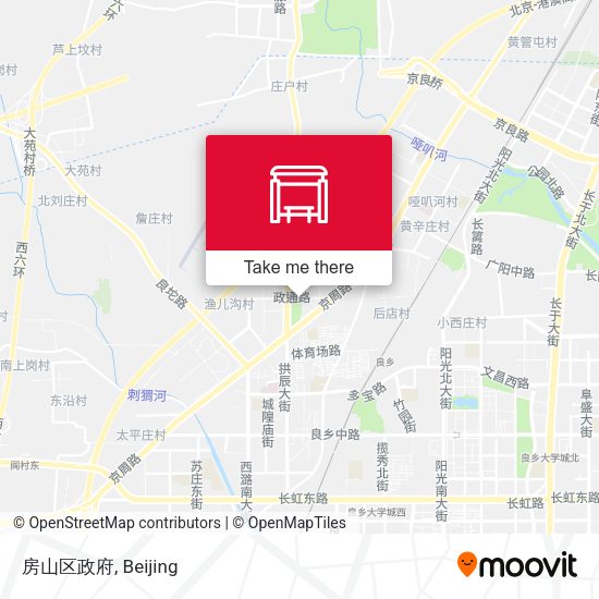 房山区政府 map