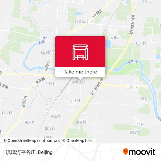 琉璃河平各庄 map