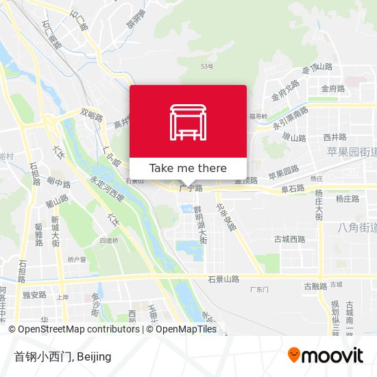 首钢小西门 map