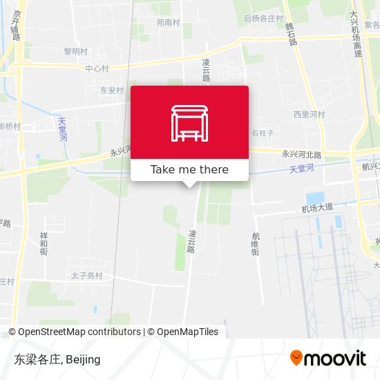 东梁各庄 map