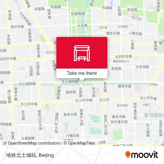地铁北土城站 map