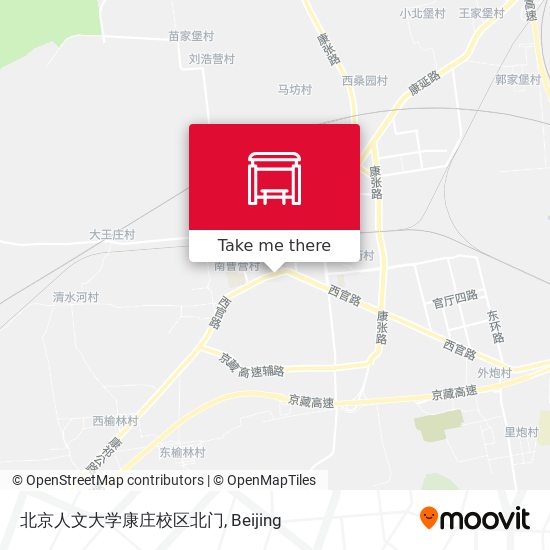 北京人文大学康庄校区北门 map