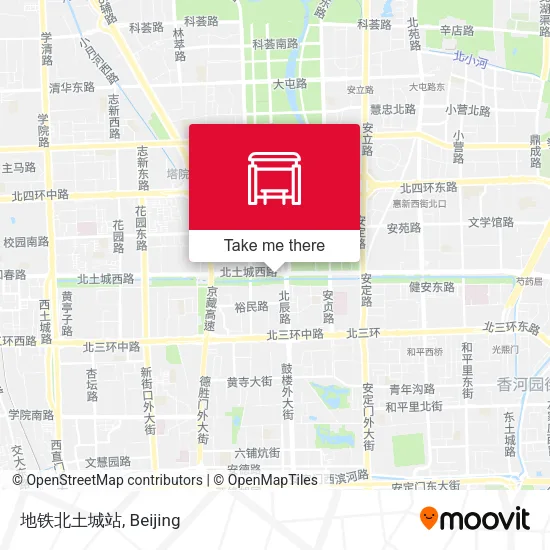 地铁北土城站 map
