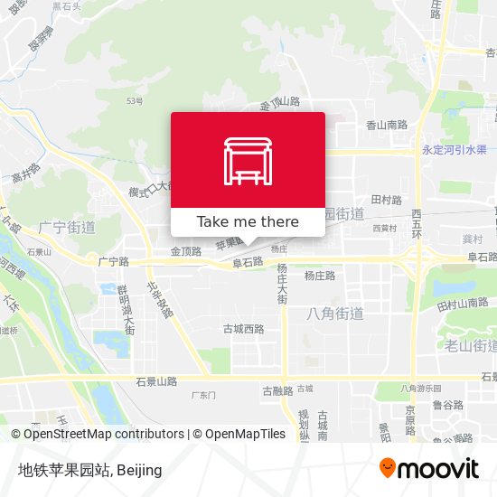 地铁苹果园站 map