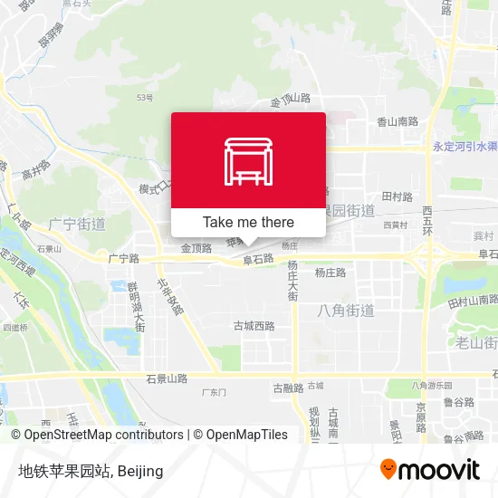 地铁苹果园站 map