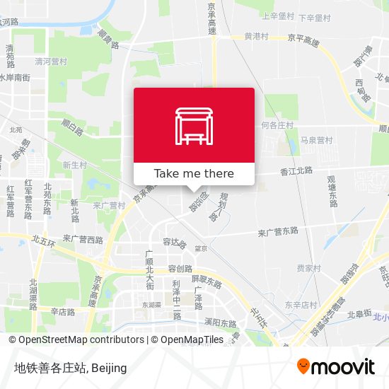 地铁善各庄站 map