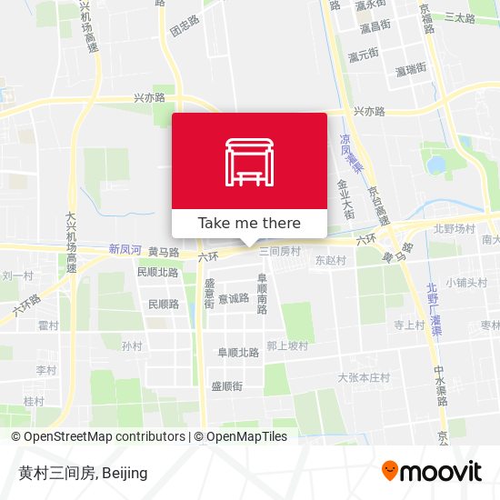 黄村三间房 map