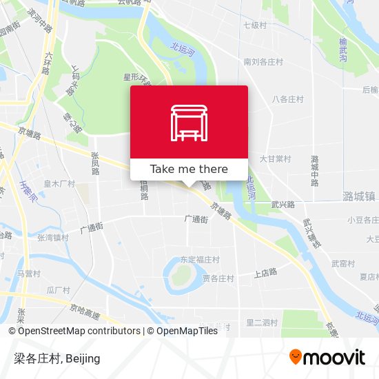梁各庄村 map