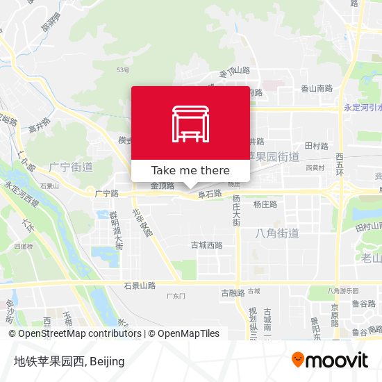 地铁苹果园西 map