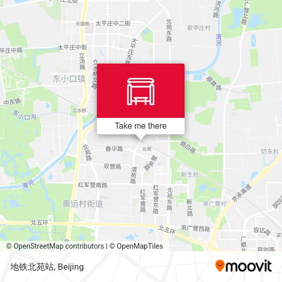 地铁北苑站 map