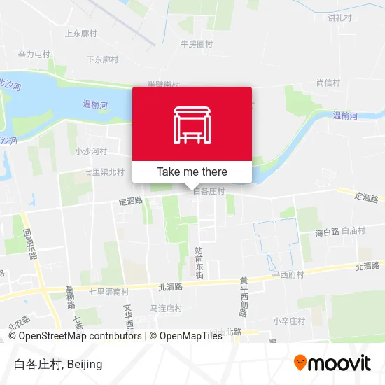 白各庄村 map