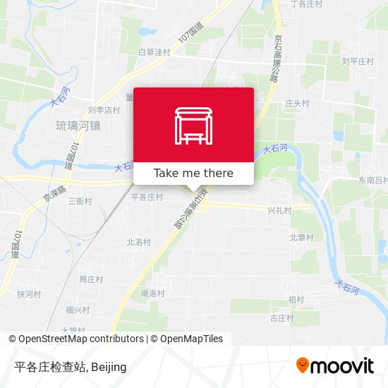 平各庄检查站 map