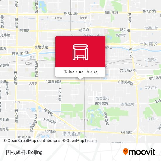 四根旗杆 map