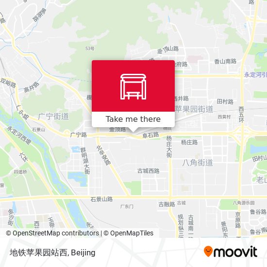 地铁苹果园站西 map