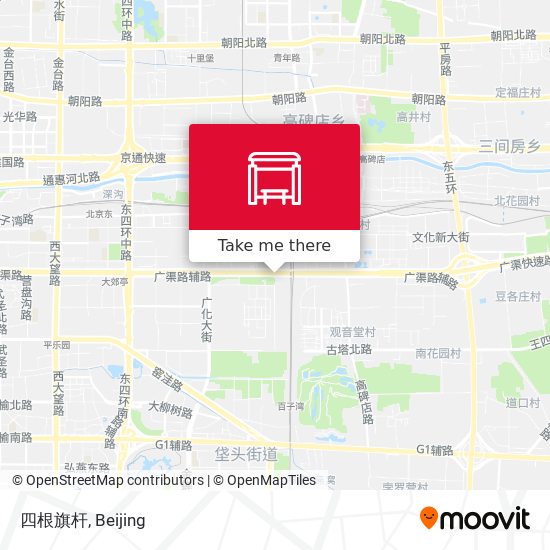 四根旗杆 map