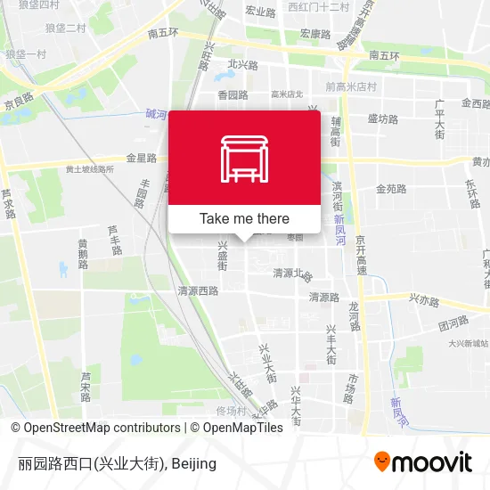 丽园路西口(兴业大街) map