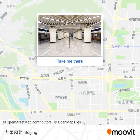 苹果园北 map