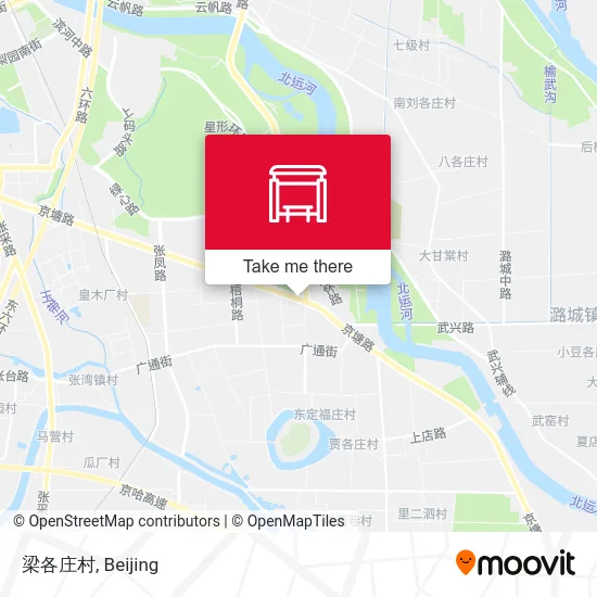 梁各庄村 map