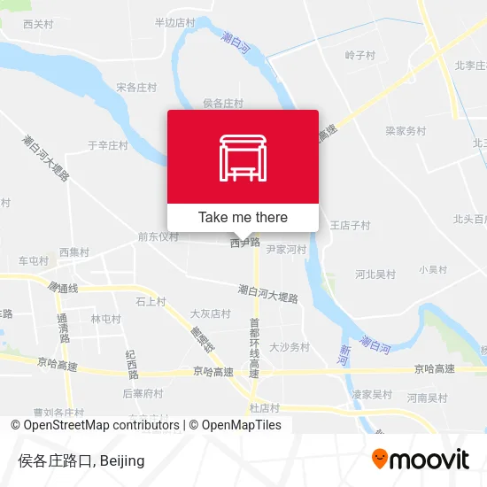 侯各庄路口 map