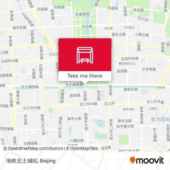 地铁北土城站 map